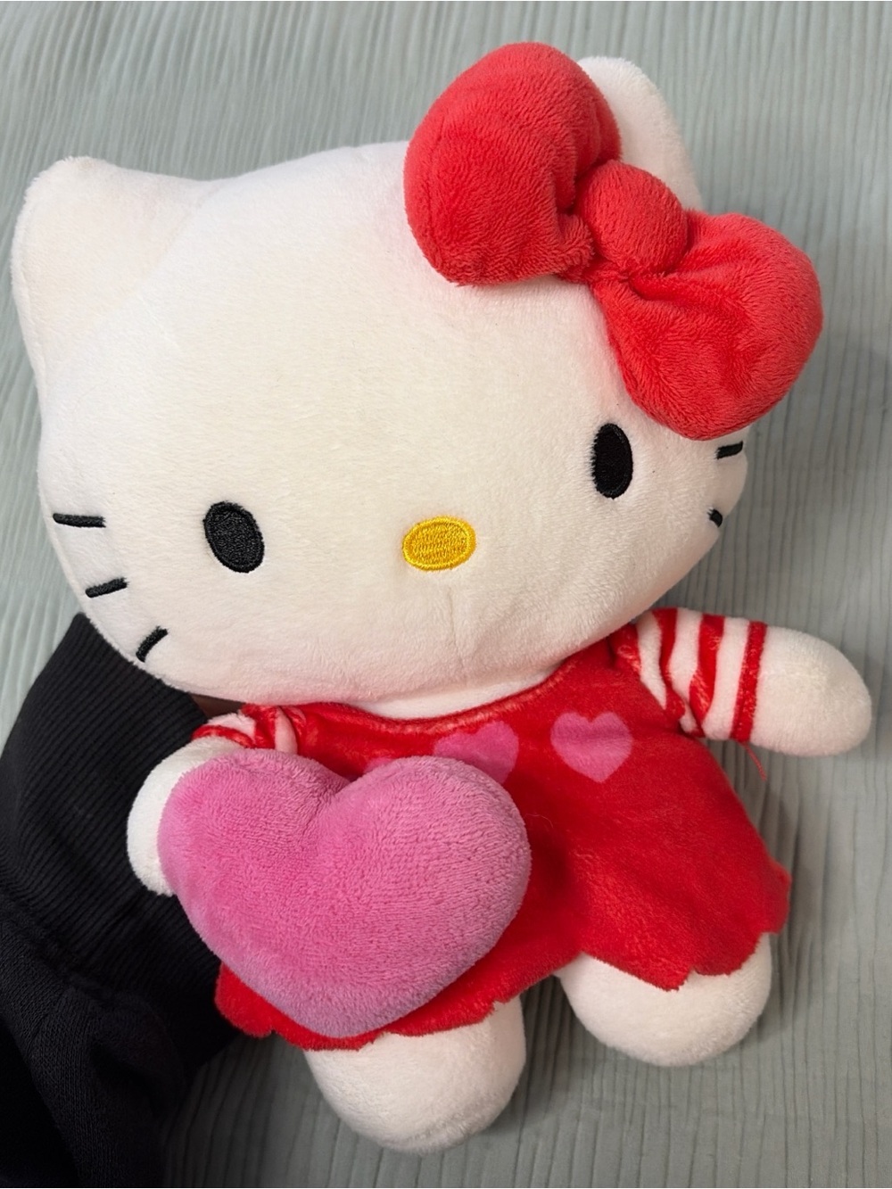 Sanrio Hello Kitty Plush in Red Dress with Pink Heart and Red Bow